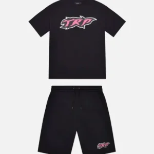 Trapstar TRP Flame Black/Pink Short Set