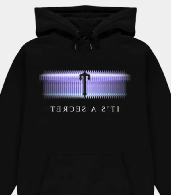 A black hoodie featuring the Trapstar Irongate T Fade design.
