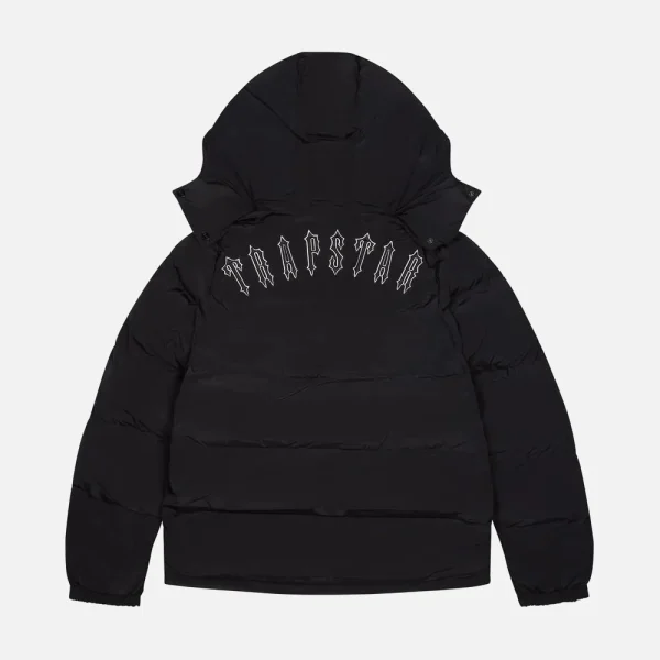 Black Trapstar Irongate detachable hood padded jacket