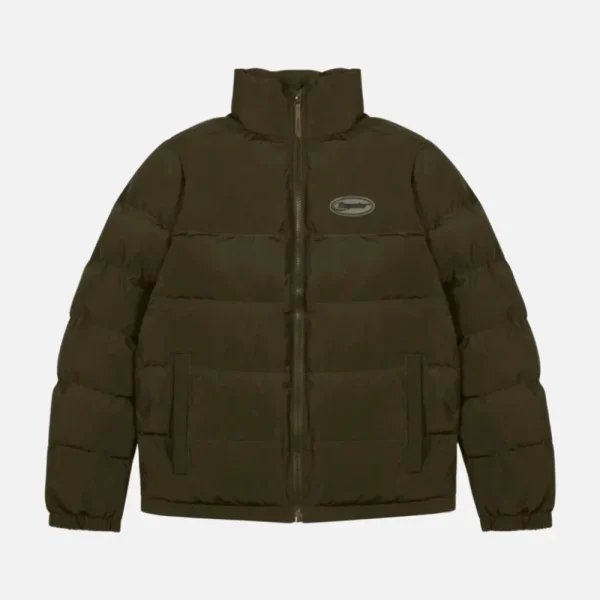Olive green Trapstar Hyperdrive padded jacket