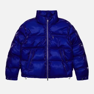 Bright blue Trapstar Irongate padded jacket