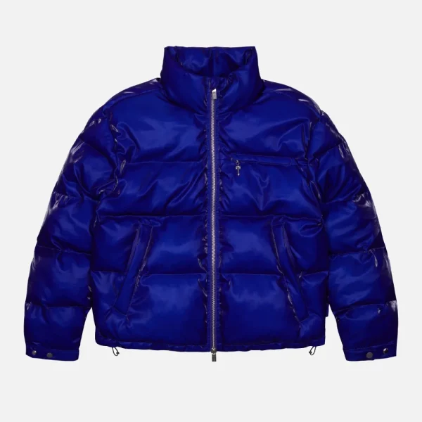 Bright blue Trapstar Irongate padded jacket