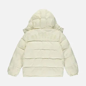 Cream Trapstar Decoded padded hooded jacket