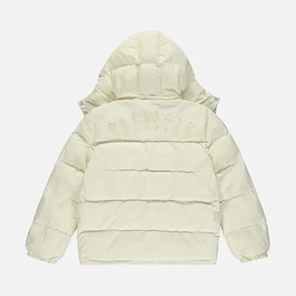 Cream Trapstar Decoded padded hooded jacket