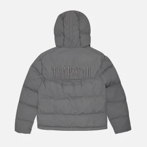 Gray Trapstar Decoded padded hooded jacket