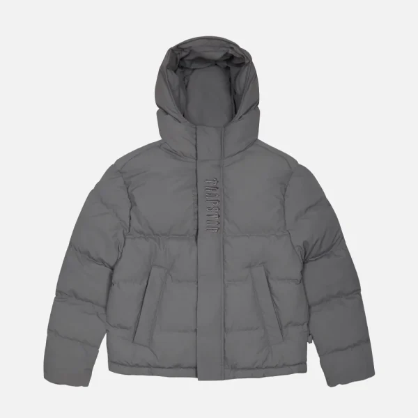 Gray Trapstar Decoded padded hooded jacket