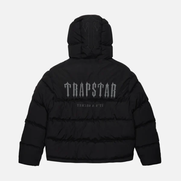 Black Trapstar Decoded padded hooded jacket