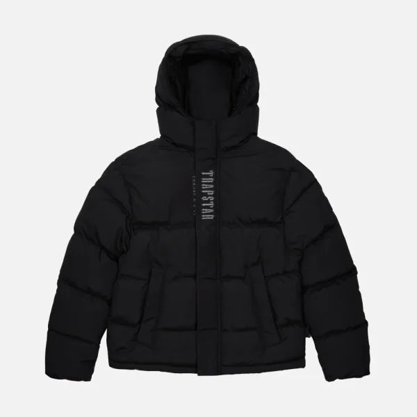 Black Trapstar Decoded padded hooded jacket