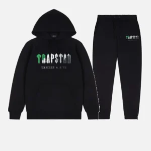 Black and green Trapstar Chenille Decoded tracksuit