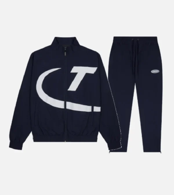 Navy blue and white Trapstar Hyper tracksuit