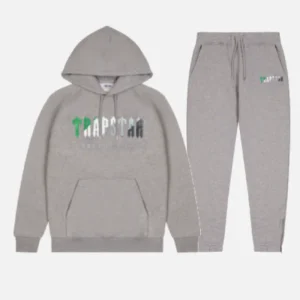 Grey fleece Trapstar Irongate Arch hooded tracksuit