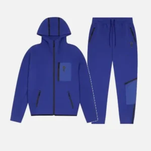 Blue fleece Trapstar Irongate T tracksuit with zipper