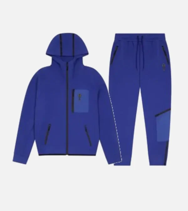 Blue fleece Trapstar Irongate T tracksuit with zipper