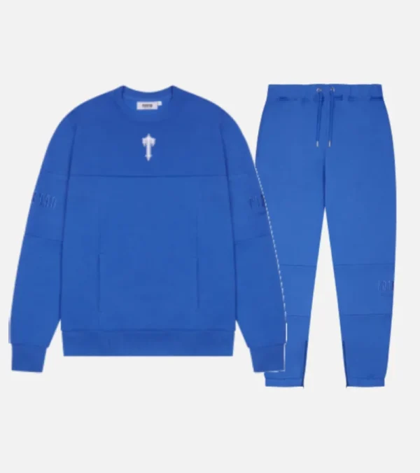 Bright blue round-neck Trapstar Irongate T tracksuit