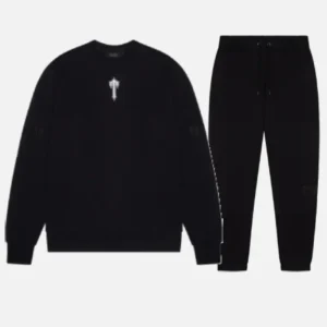 Black round-neck Trapstar Irongate T tracksuit