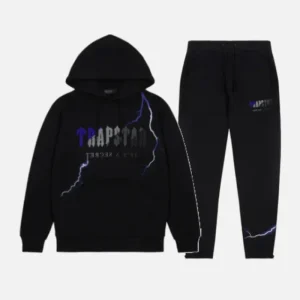 Black Trapstar Chenille Decoded hooded tracksuit