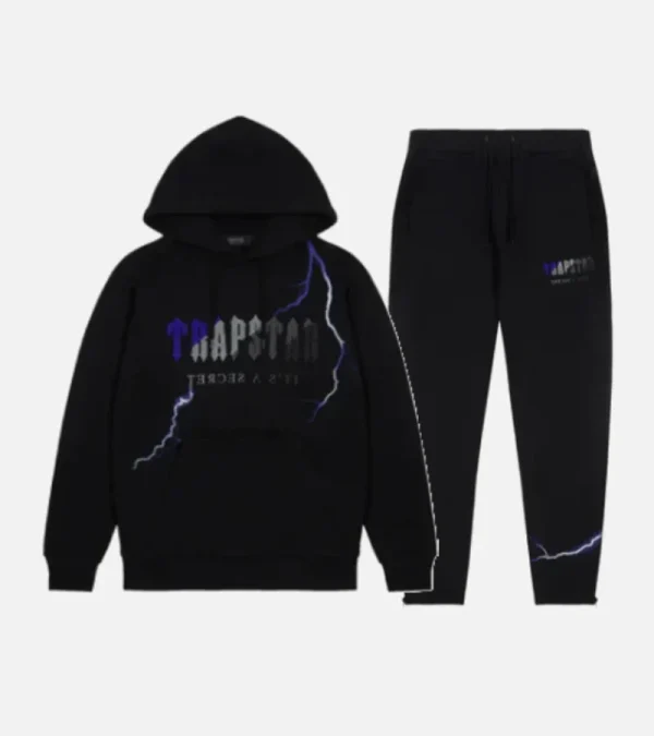 Black Trapstar Chenille Decoded hooded tracksuit