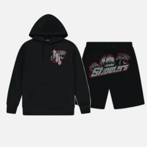 Black Trapstar Shooters short hooded tracksuit