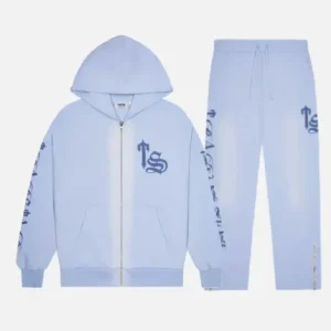 Blue Trapstar Script Spray tracksuit